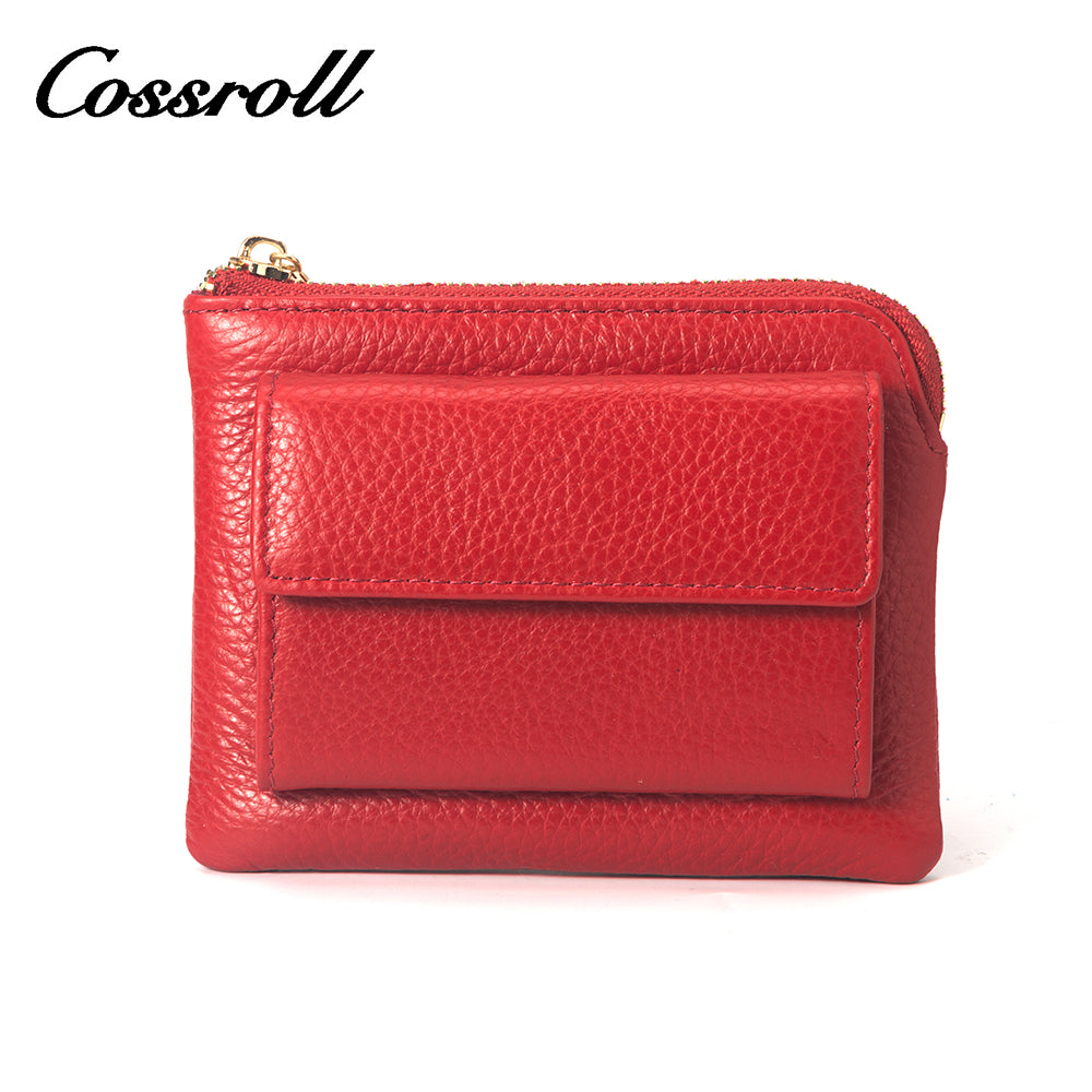 ODM/OEM Manufacturer red genuine leather women's wallet With CE Certificate