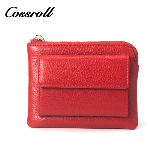 ODM/OEM Manufacturer red genuine leather women's wallet With CE Certificate