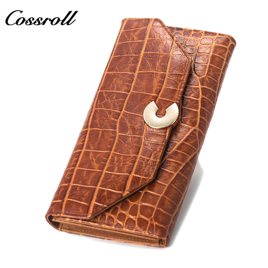 Factory Directly Supply Wallets for women crocodile texture patent leather