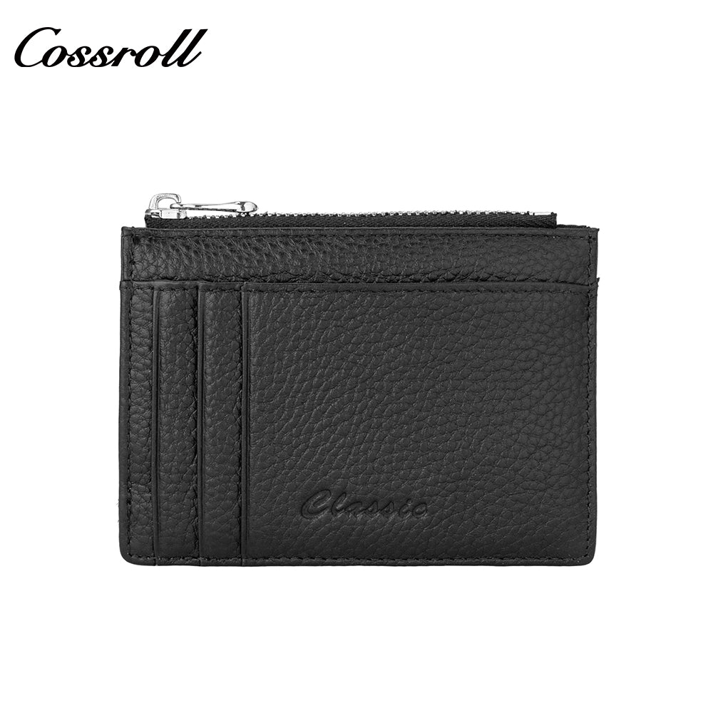 Head layer cowhide small wallet ladies short multi-card slot coin purse