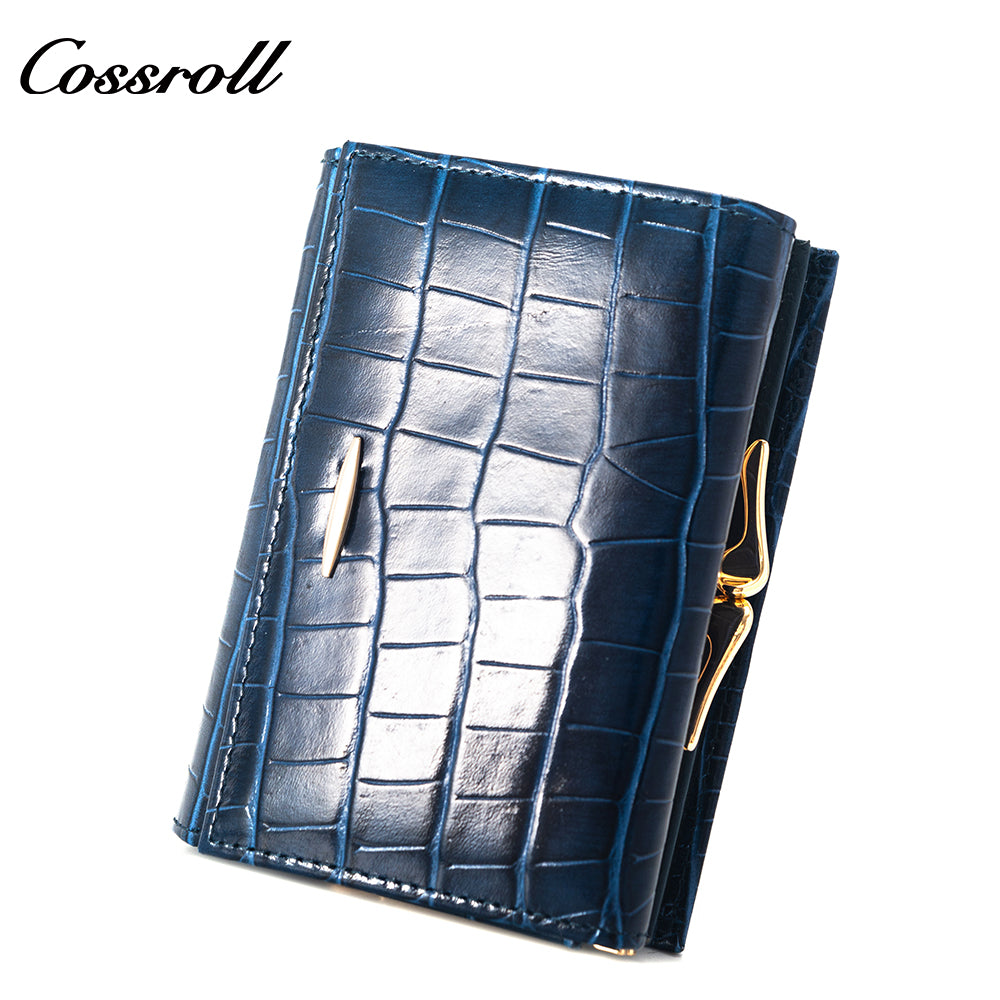 New China Products leather waterproof wallets ladies crocodile texture Genuine Leather