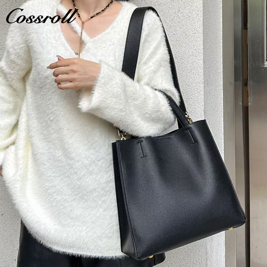 Solid Color Single-Shoulder Women's Bag Casual Lychee Texture Large Capacity Handheld Fashion Versatile Crossbody Bag