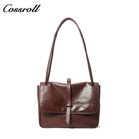 Genuine Women's Bag Vintage Handmade Vegetable Tanned Head Layer Cowhide Shoulder Bag Crossbody Bag Tote Bag Messenger Bag