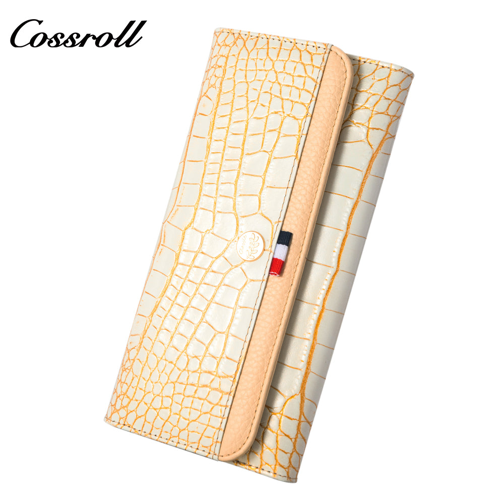 China Professional Customized luxury leather designer crocodile texture Genuine Leather