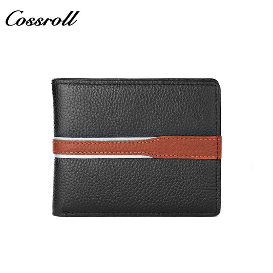 Men's short wallet Korean horizontal webbing color collision money clip
