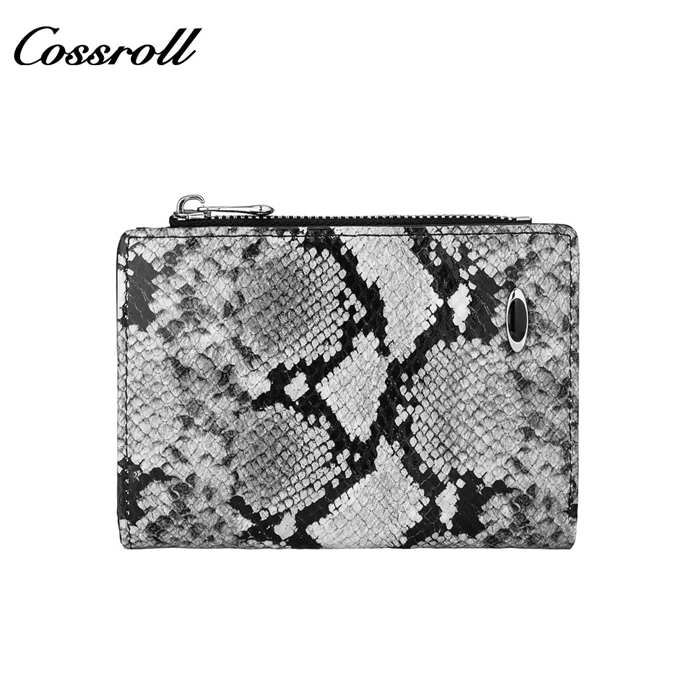 Factory source fashion head layer cowhide ladies wallet python grain animal print