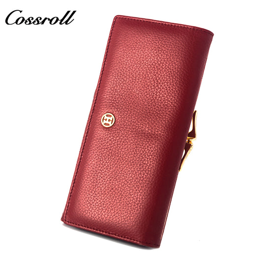 Innovative Design ladies purses multiple slots geniune leather wallet Lychee leather