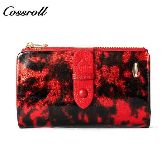 Factory Direct Supply real leather women geniune leather wallet patent leather