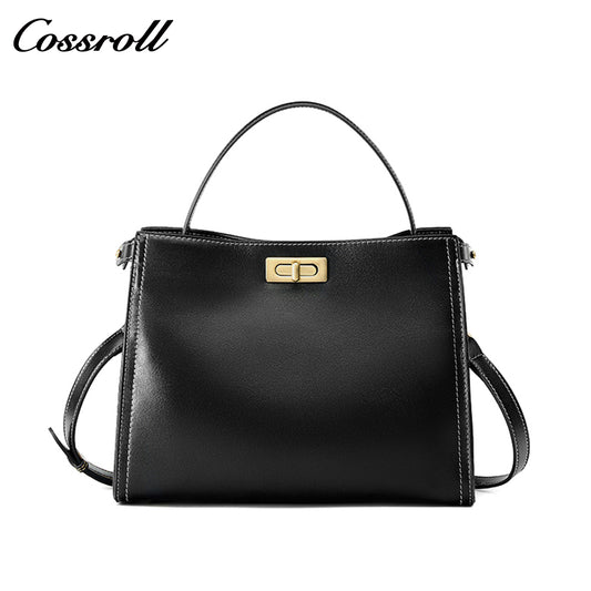 Senior sense of light luxury Kelly bag plant tanned cowhide handheld commuter shoulder crossbody bag female