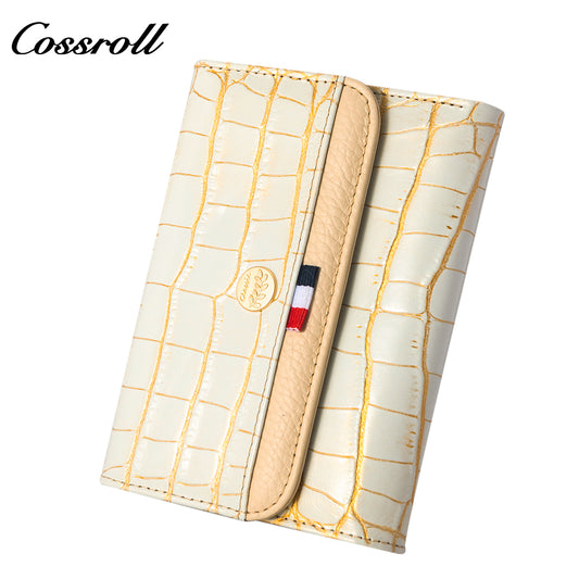 Factory Direct Sale High Quality luxury genuine leather womens crocodile texture Genuine Leather