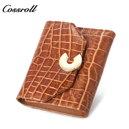 High Quality Wholesale Custom Cheap luxury leather crocodile texture Genuine Leather