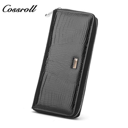 Wholesale High Quality ladies purse geniune leather wallet patent leather