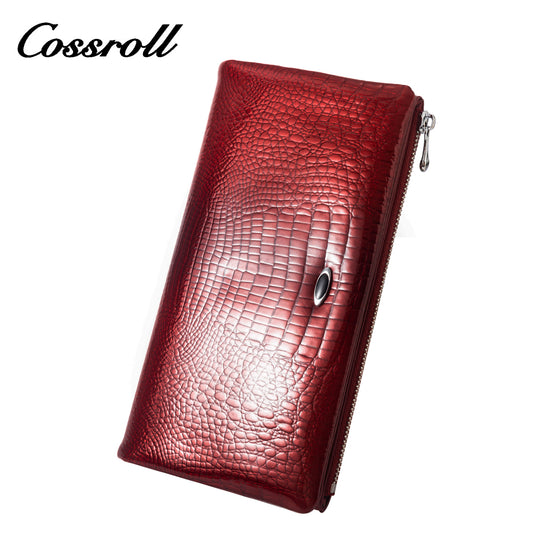 Best Selling Promotional Price luxury leather travel crocodile texture Genuine Leather