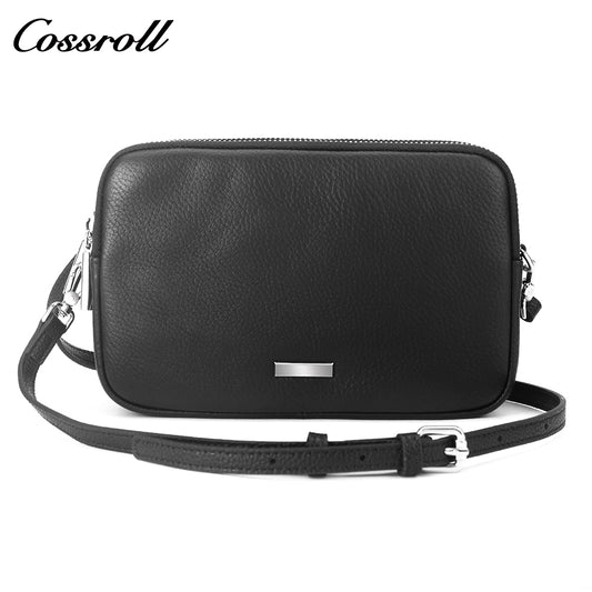 2024 new black leather women's crossbody bag Leather simple square box high-quality cowhide shoulder bag