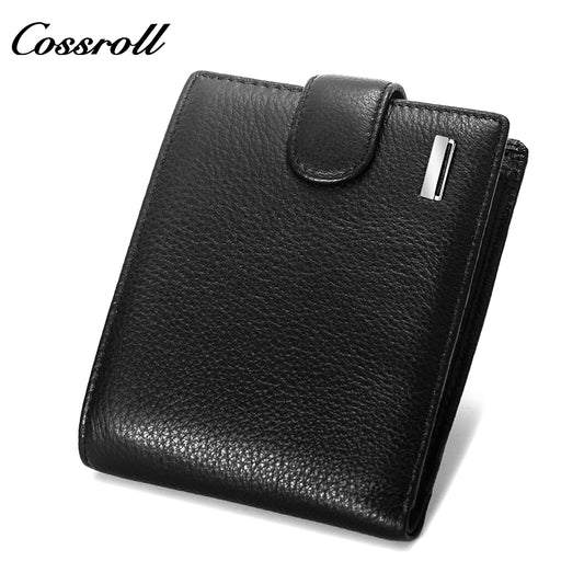 2024 New Genuine Leather Men's Wallet Short High-End Men's Wallet Factory Customized