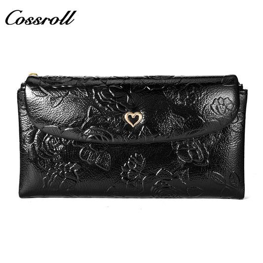 2024 Hot Sale & High Quality Customized for women geniune leather wallet Chinese vintage embossed purse