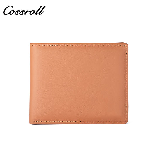 Europe and the United States to fold leather men's wallet short section bifold cowhide BOX type coin purse cloth