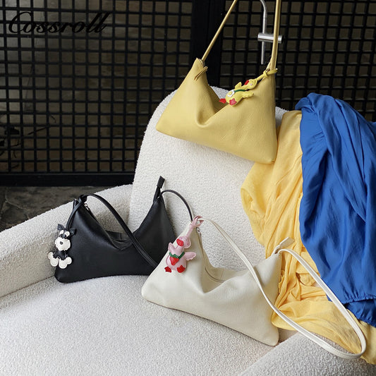 Genuine Leather Women's Bags Large Capacity Lazy Style Shoulder Armpit Bag