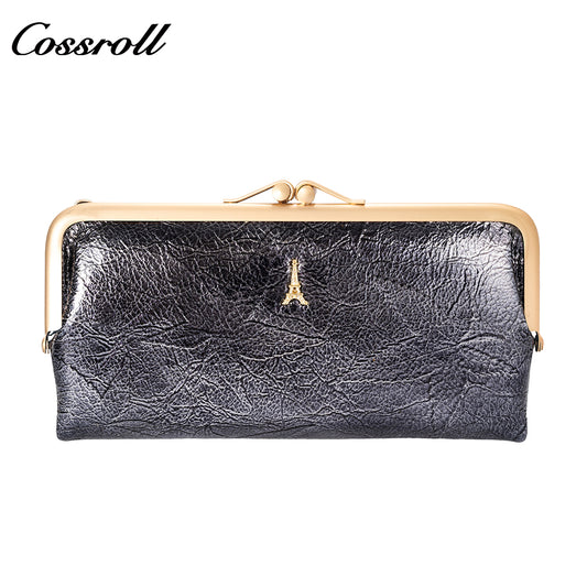 Retro multi-function folding clip long coin wallet 2024 new portable all-in-one wallet