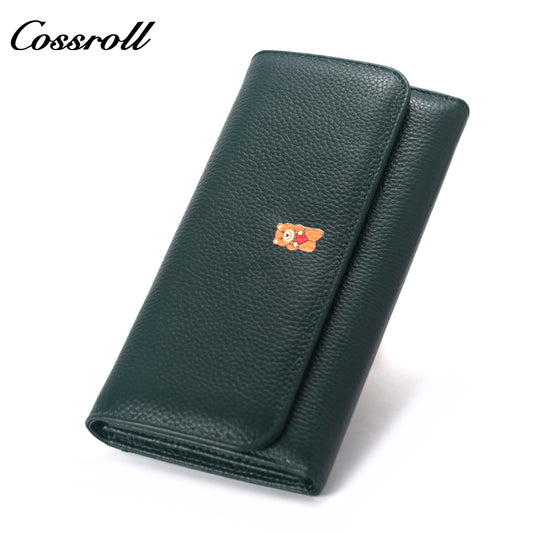 Innovative Design ladies purses multiple slots geniune leather wallet Lychee leather