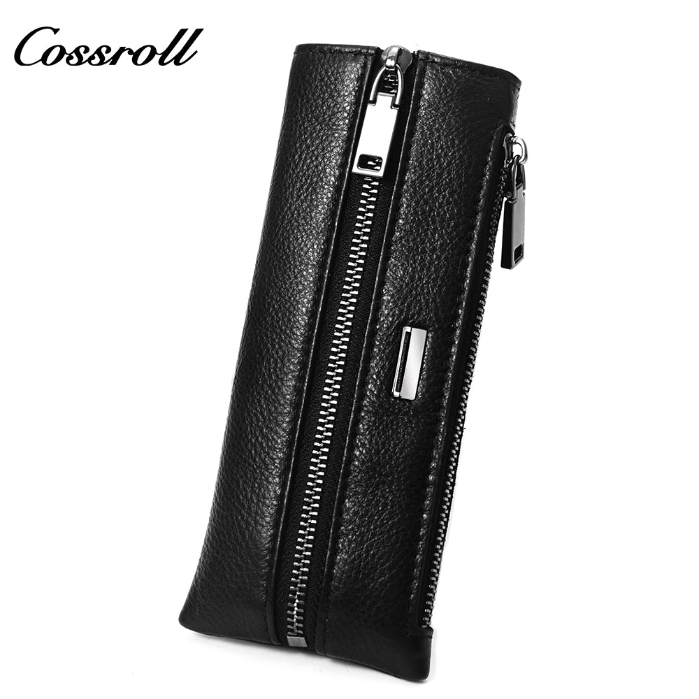 2024 New Genuine Leather Men's Wallet Long Zipper Key Bag Clutch Cowhide Clutch Bag Wallet Best Selling