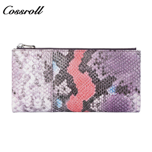 Women's wallet European and American vintage single zipper wallet snake print fashion large capacity card case