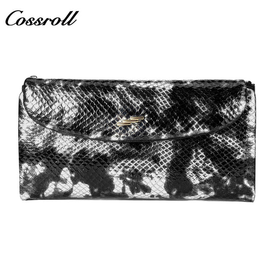 Best Selling leather luxury women small wallet Genuine Leather serpentine leather