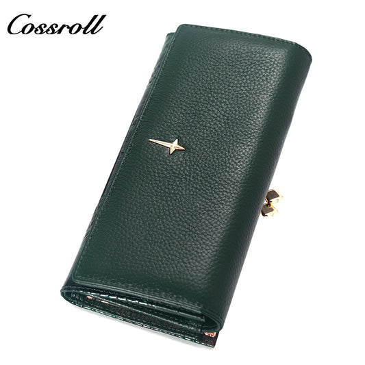 Wholesale High Quality ladies purse geniune leather wallet Lychee leather