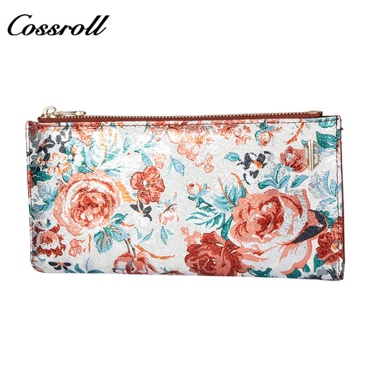 Custom Printed Clash Patchwork Long Fashion Large Capacity Zipper Wallet Purse