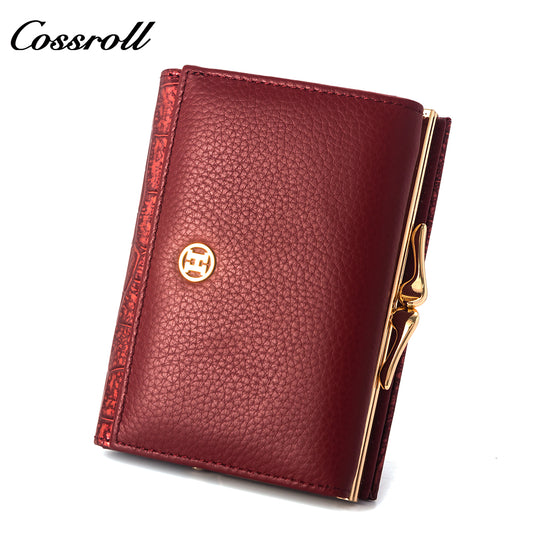 Innovative Design ladies purses geniune leather wallet Lychee leather