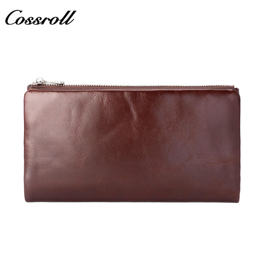 Europe and the United States simple head layer oil waxed leather zipper small wallet women's high-level sense of the coin wallet genuine leather coin purse