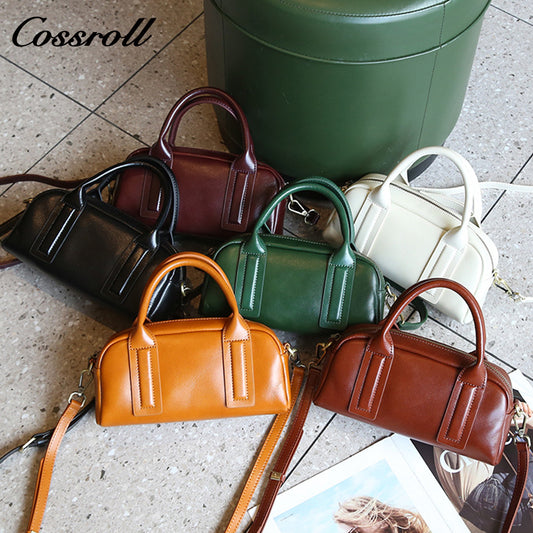 Spring and summer new leather women's bag crossbody bag retro commuter handbag female niche senior texture shoulder bag