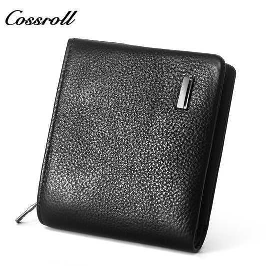 2024 New Genuine Leather Men's Wallet Short High-End Men's Wallet Best-Selling Style