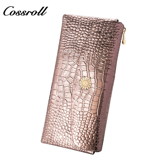 Free Sample Factory high unisex quality crocodile texture Genuine Leather