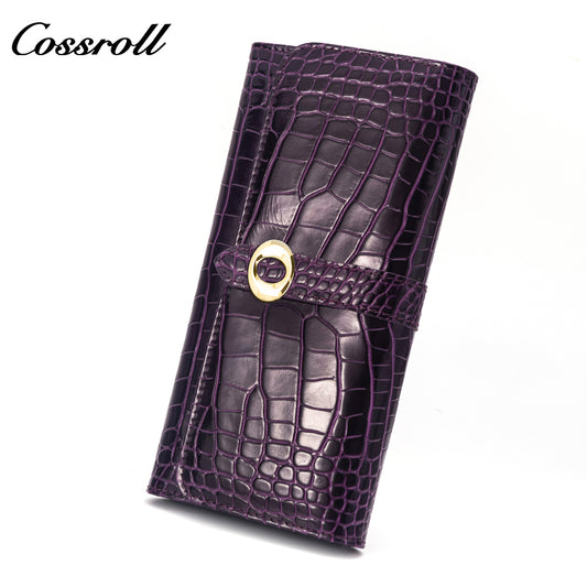 Best Selling Promotional Price luxury leather travel crocodile texture Genuine Leather