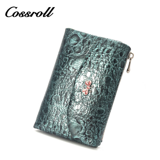 Best Selling Quality manufactory leather new wallet crocodile texture Genuine Leather