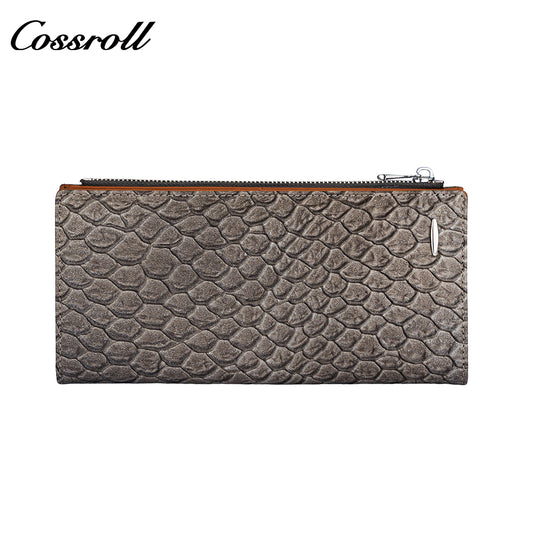 New Women's Long Wallet Genuine Leather Snake Print Clutch wallet Fashion Money Clip