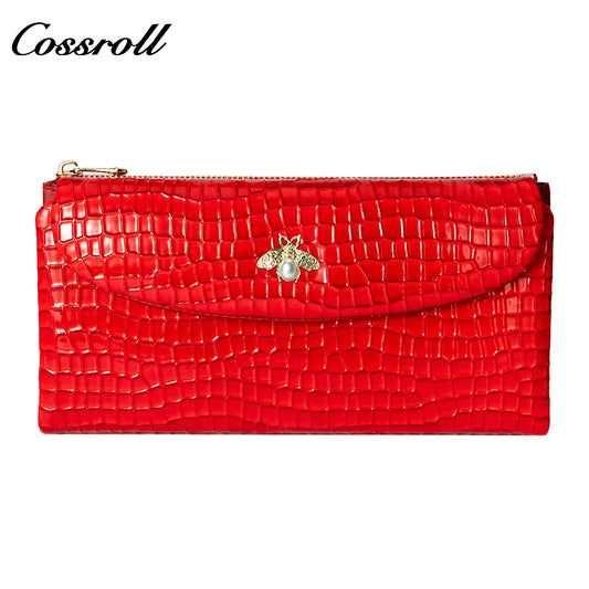 Factory custom short simple leather purse for women cowhide coin wallet for women purse money clip