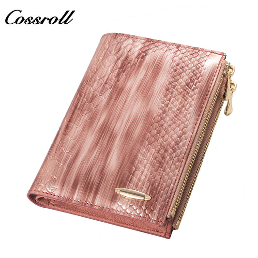 Customized Manufacturer leather luxury women small wallet crocodile texture Genuine Leather