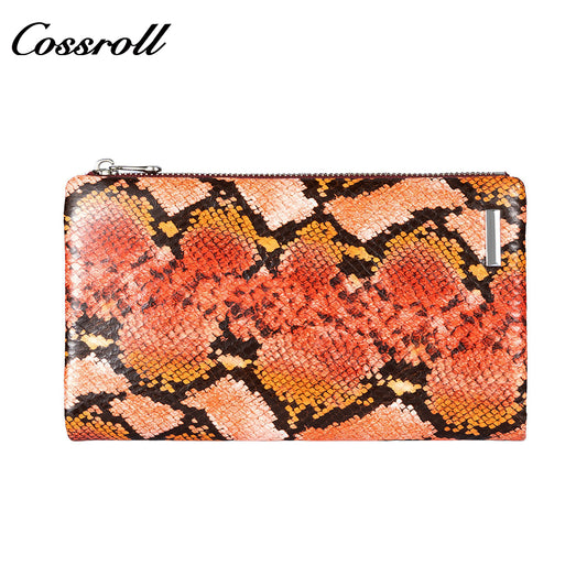 Women's wallet Europe and the United States long zipper clutch python grain large capacity