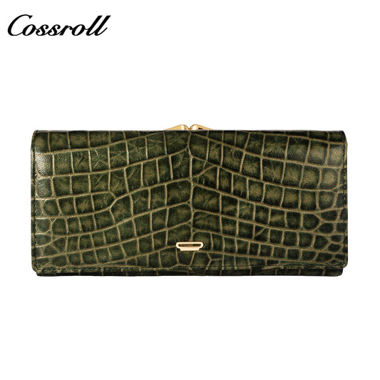 2024 niche wallet high texture trend all-in-one women's long clutch wallet foreign crocodile fashion purse