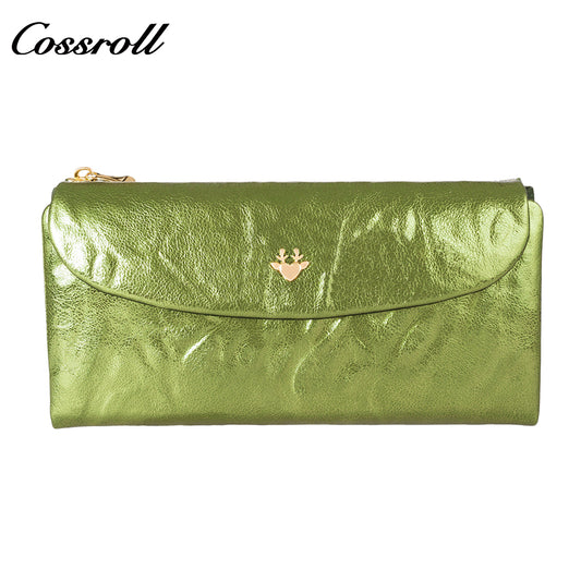 Customized Long Leather Wallet Multi Card Holder Head Layer Cowhide Clutch Wallet