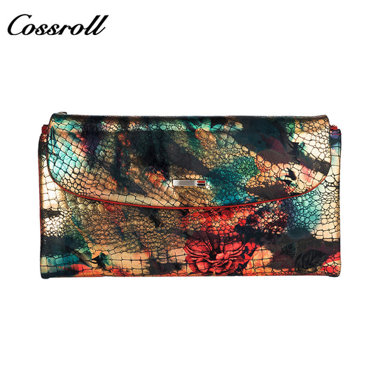 Most Popular best brand leather long wallet female Genuine Leather