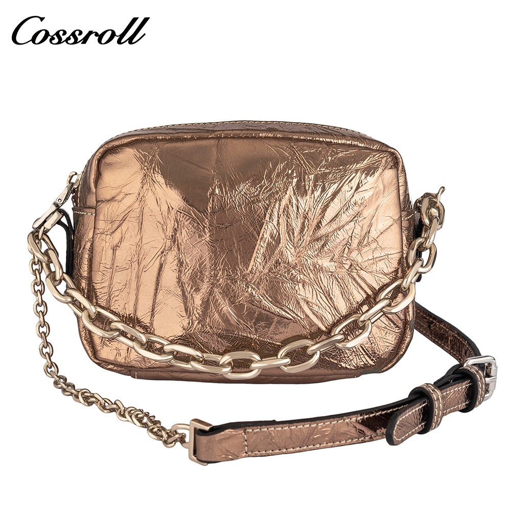 Europe and the United States wind patent leather shoulder crossbody bag small square bag camera bag