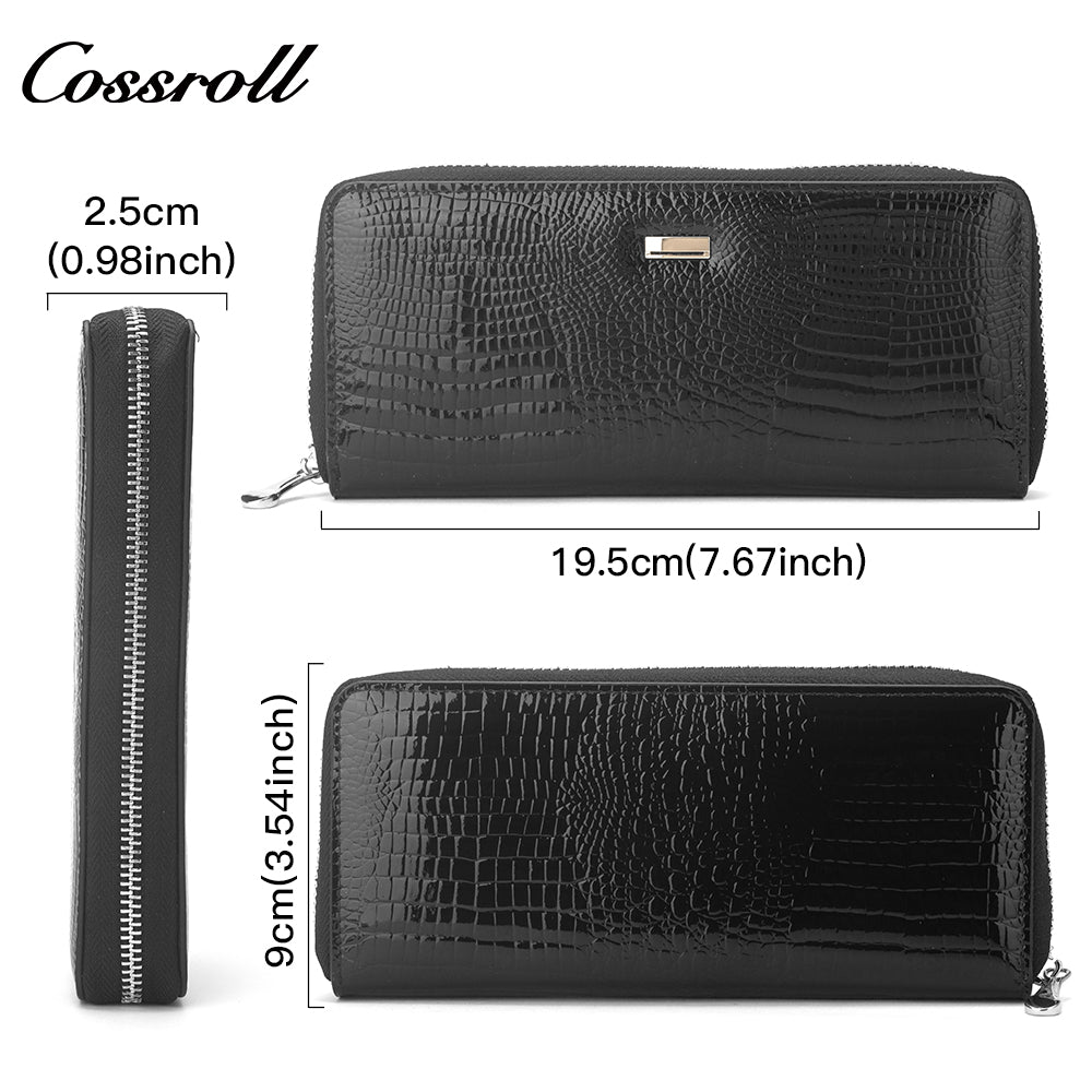 Wholesale High Quality ladies purse geniune leather wallet patent leather
