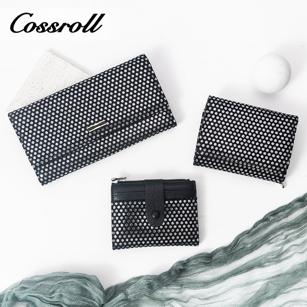 Brand New slim black leather wallet women With High Quality