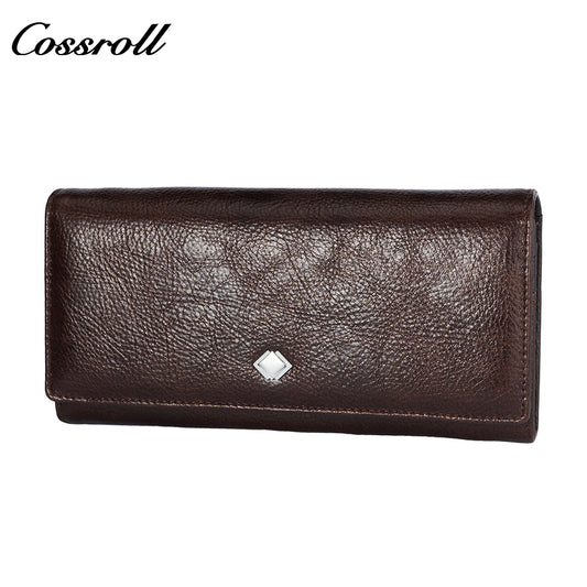 Factory custom short simple leather purse for women cowhide coin wallet for women purse money clip