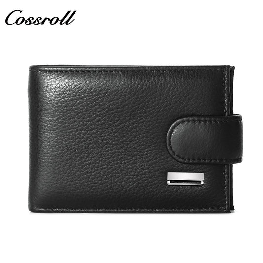 Young men's leather short wallet 2024 new first layer cowhide wallet simple ultra-thin business wallet