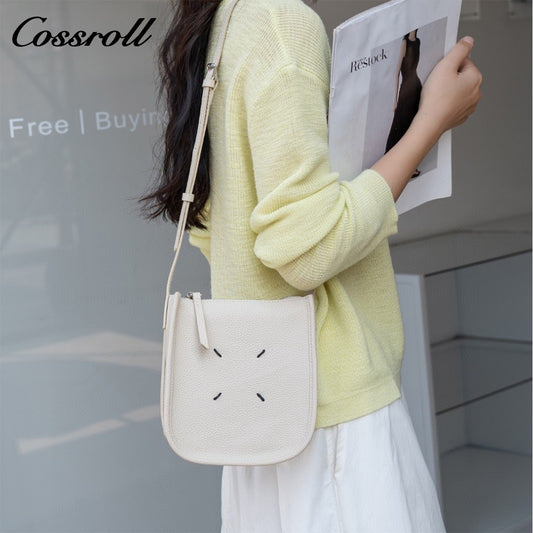 Head layer TOGO cowhide small square bag personality leisure senior texture leather crossbody bag niche hundred with cell phone bag