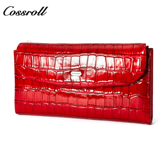 Most Selling Products manufactory for women embossed stone pattern geniune leather wallet